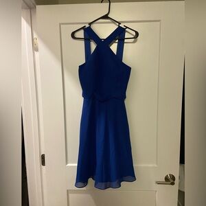 Elegant Blue Sleeveless Dress